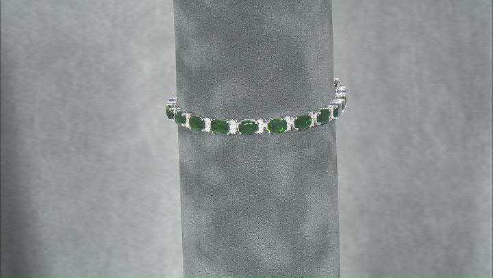 Green Chrome Diopside Rhodium Over Sterling Silver Bracelet 17.88ctw Video Thumbnail